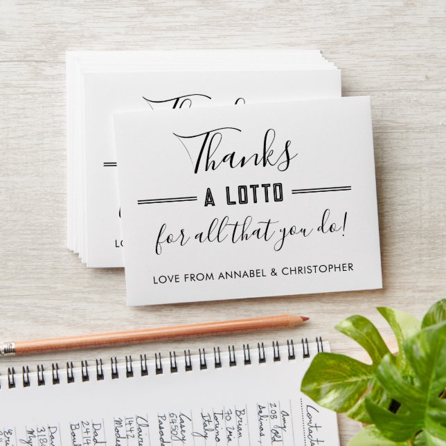 Volunteer Appreciation Lotto Envelope | Thanks a  (Stacked)