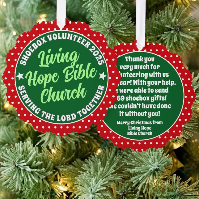 Volunteer Appreciation Paper Ornament - Christmas Card (Creator Uploaded)