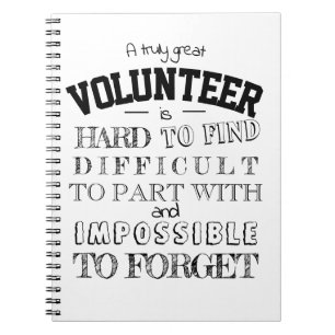 Volunteer Appreciation Thank you Gift script white Notebook