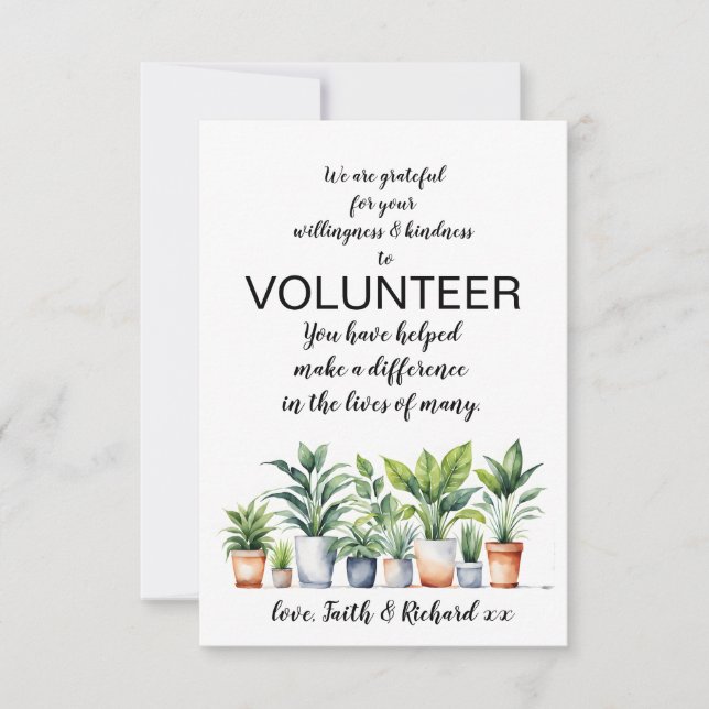 volunteer appreciation week card (Front)