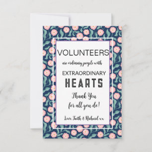 volunteer appreciation week floral pattern card