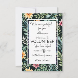 volunteer appreciation week leaf pattern card