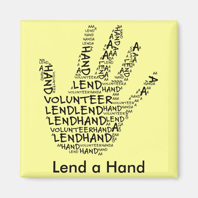 Volunteer Awareness: Lend a Helping Hand Magnet (Front)