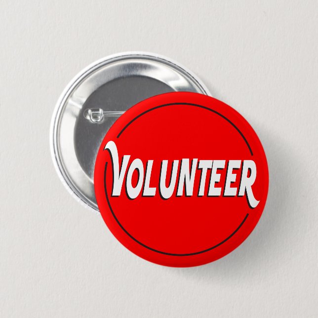 Volunteer Badge Custom Colour 2 Inch Round Button (Front & Back)