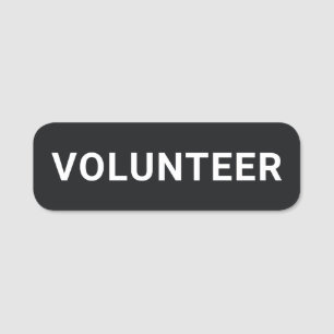 Volunteer Badge   Simple Staff Name Tag for Events