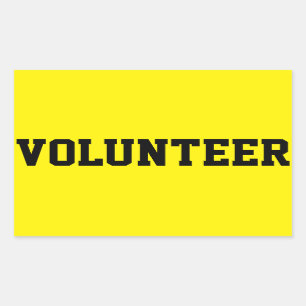 Volunteer Black and Yellow ID Event Badge Sticker