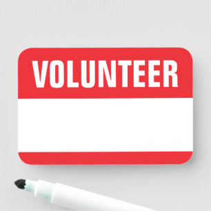 Volunteer blank space for name dry erase name tag