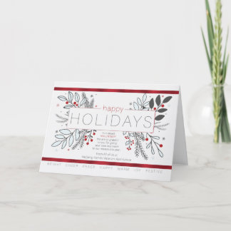 Volunteer Business Modern Botanical Illustration Holiday Card