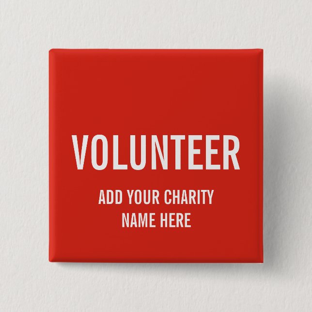 VOLUNTEER BUTTON PIN | RED (Front)