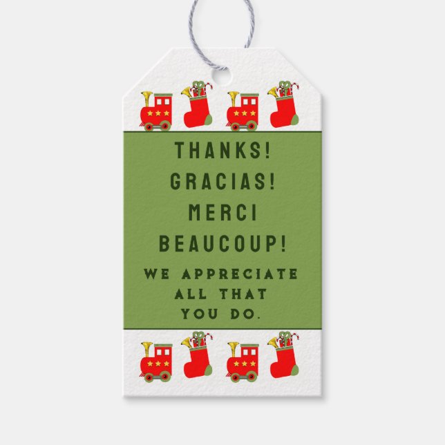 Volunteer Christmas Holiday Gift Tags (Front)