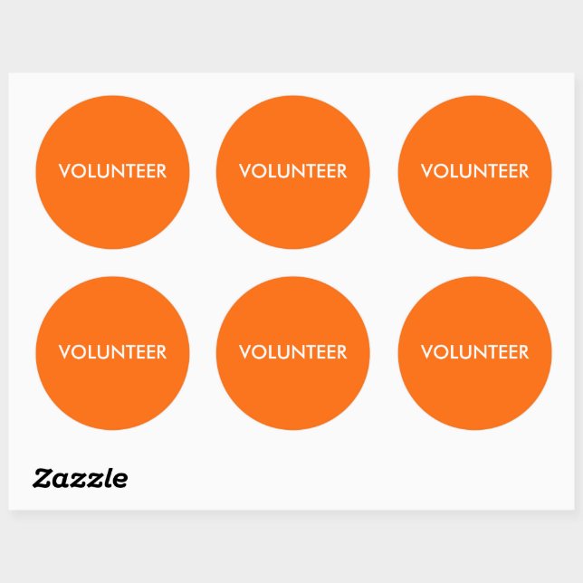 VOLUNTEER CLASSIC ROUND STICKER (Sheet)