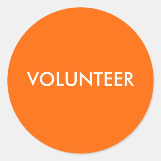 VOLUNTEER CLASSIC ROUND STICKER (Front)