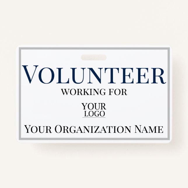 Volunteer Custom Logo ID Badge (Front)