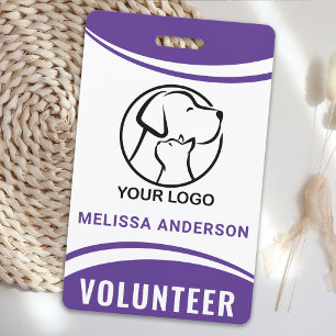Volunteer Custom Logo Name Professional ID Badge