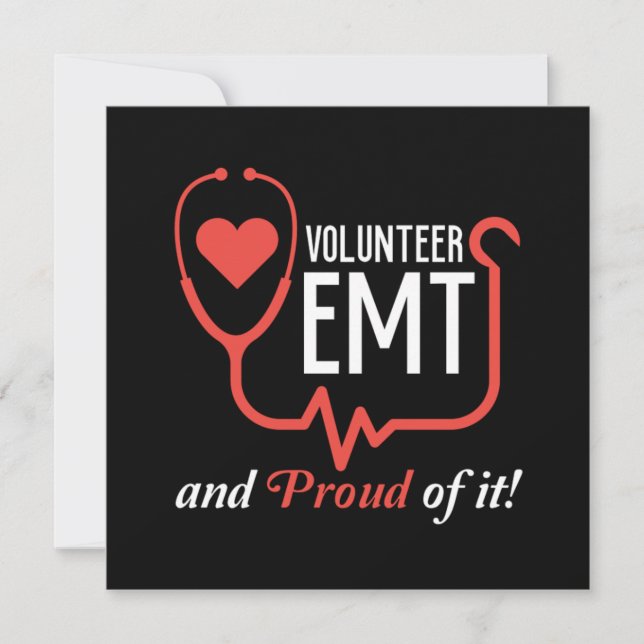 Volunteer EMT EMS Paramedic Caduceus Doctor Ambula Invitation (Front)