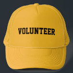 Volunteer Event Label Customized Trucker Hat<br><div class="desc">Volunteer hats. Customize text,  style,  and hat colours to match your event.</div>