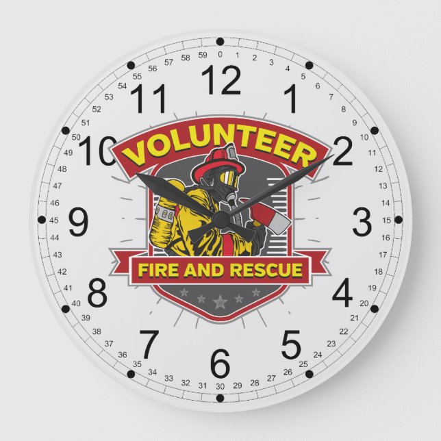 Volunteer Fire and Rescue Large Clock (Front)