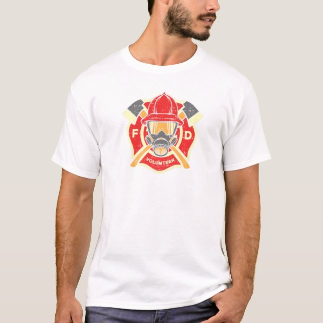 Volunteer Fire Department Fireman Firefighter T-Shirt (Front)