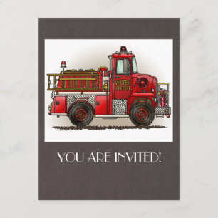 Volunteer Fire Truck Invitation