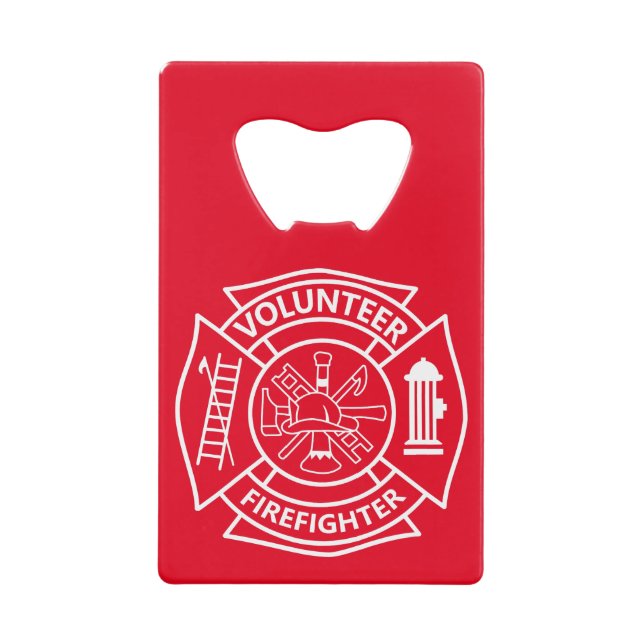 Volunteer Firefighter Credit Card Bottle Opener (Front)