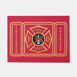 Volunteer Firefighter Custom Door Mat