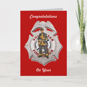 Volunteer Firefighter Custom Retirement Card