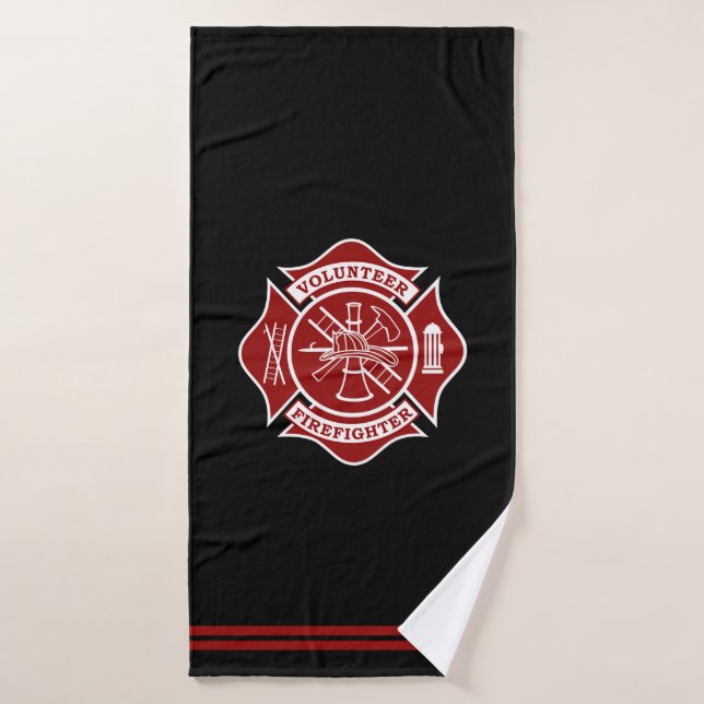 Volunteer Firefighter Maltese Cross Bath Towel (Bath Towel)