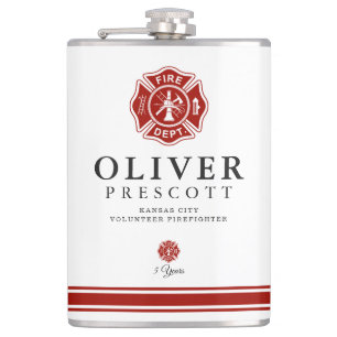Volunteer Firefighter Maltese Cross Custom Hip Flask