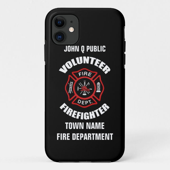 Volunteer Firefighter Name Template Case-Mate iPhone Case (Back)