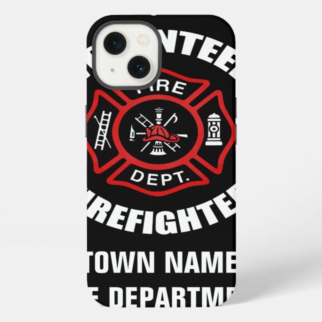 Volunteer Firefighter Name Template iPhone Case (Back)