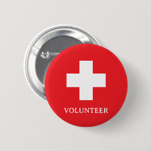 Volunteer & First Aid, Cross, Ambulance, Doctor 2 Inch Round Button