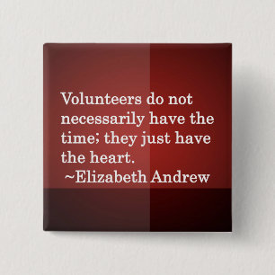 Volunteer Heart 2 Inch Square Button