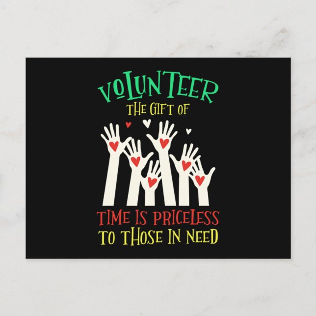 Volunteer Heart Vlunteers Volunteering Kindness Ch Postcard (Front)