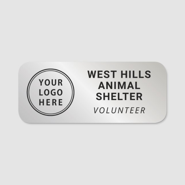 Volunteer Logo Silver Name Tag (Front)
