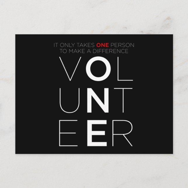Volunteer Make A Difference Volunteering Volunteer Postcard (Front)