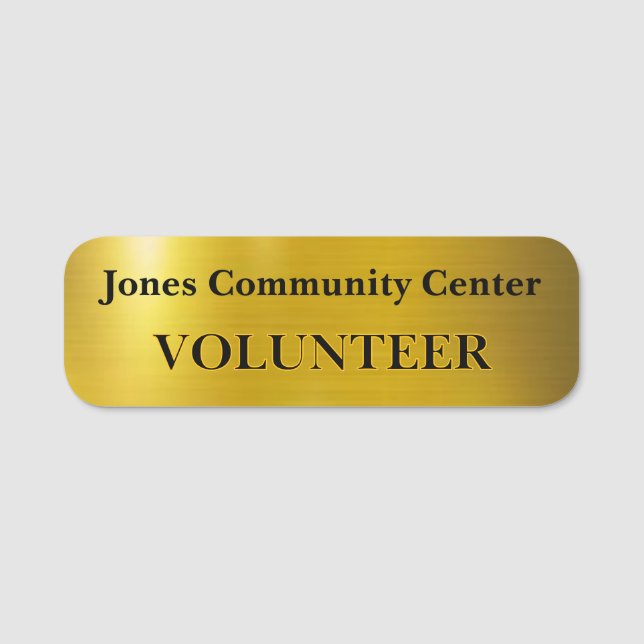 Volunteer Name Tag (Front)