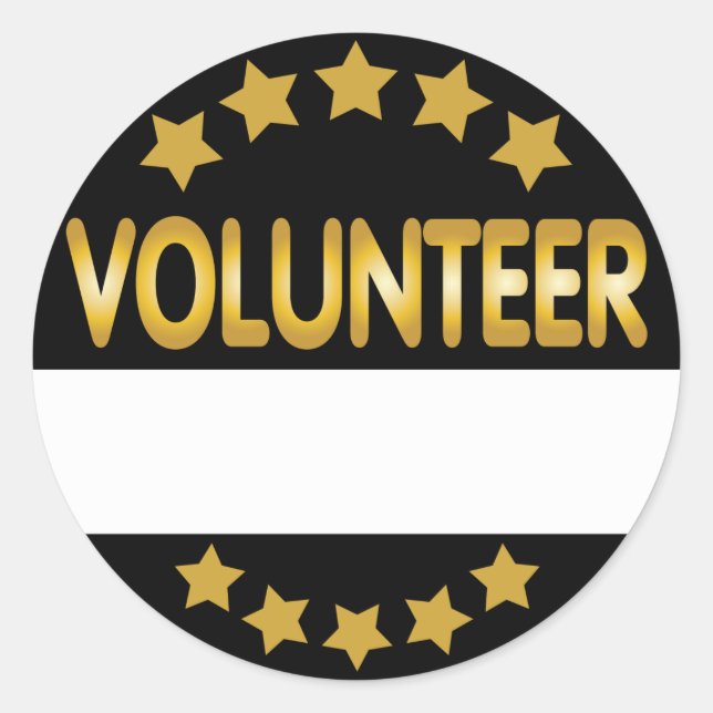 Volunteer name tag elgant gold and black (Front)