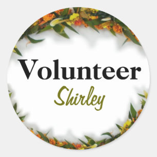 Volunteer Name tag sticker template