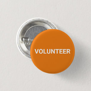 Volunteer orange simple elegant pin button