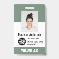Volunteer Photo ID Badges with Clip or Lanyard