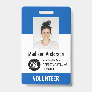 Volunteer Photo ID Badges with Clip or Lanyard