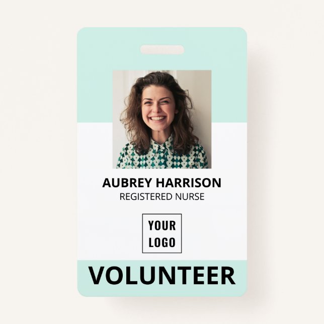 Volunteer Simple Photo ID Badge (Front)