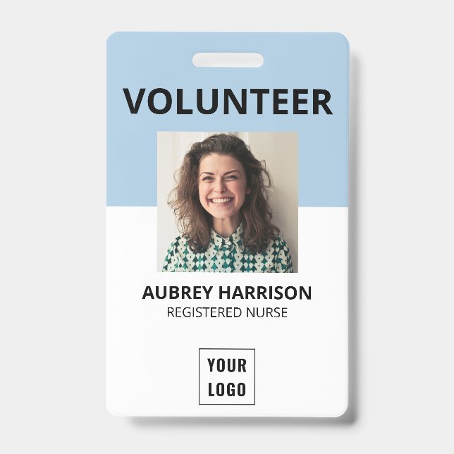 Volunteer Simple Photo ID Badge (Front)