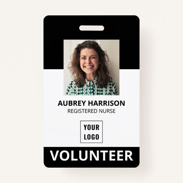 Volunteer Simple Photo ID Badge (Front)