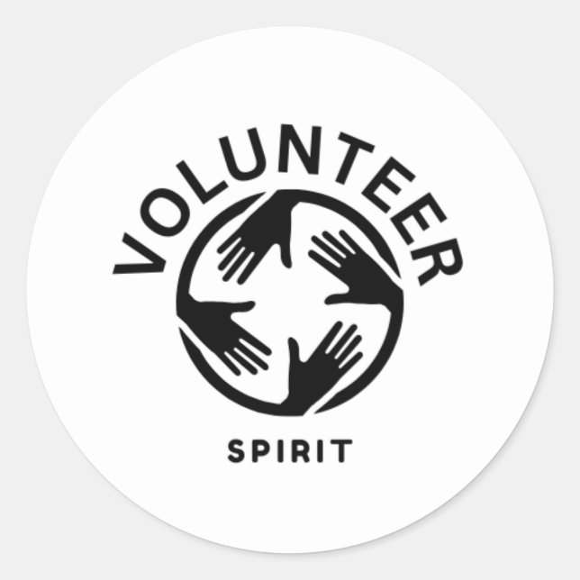Volunteer Spirit  Classic Round Sticker (Front)