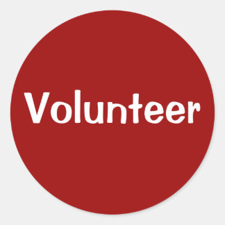 Volunteer Stickers - White on Red