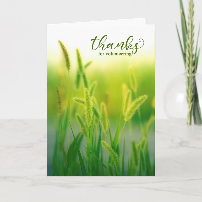 Volunteer Summer Grasses Thank You Card (Front)