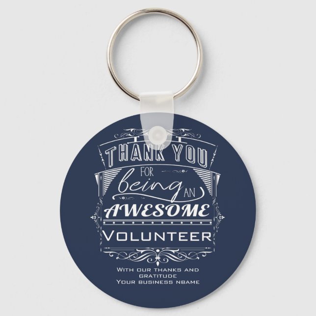 Volunteer Thank You Appreciation Keychain (Front)