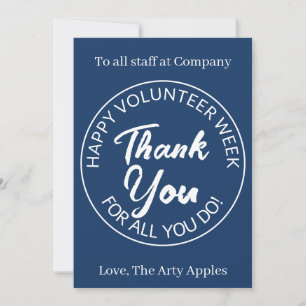 Volunteer thank you card