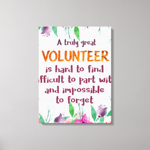 Volunteer Thank you Volunteer appreciation gift Canvas Print